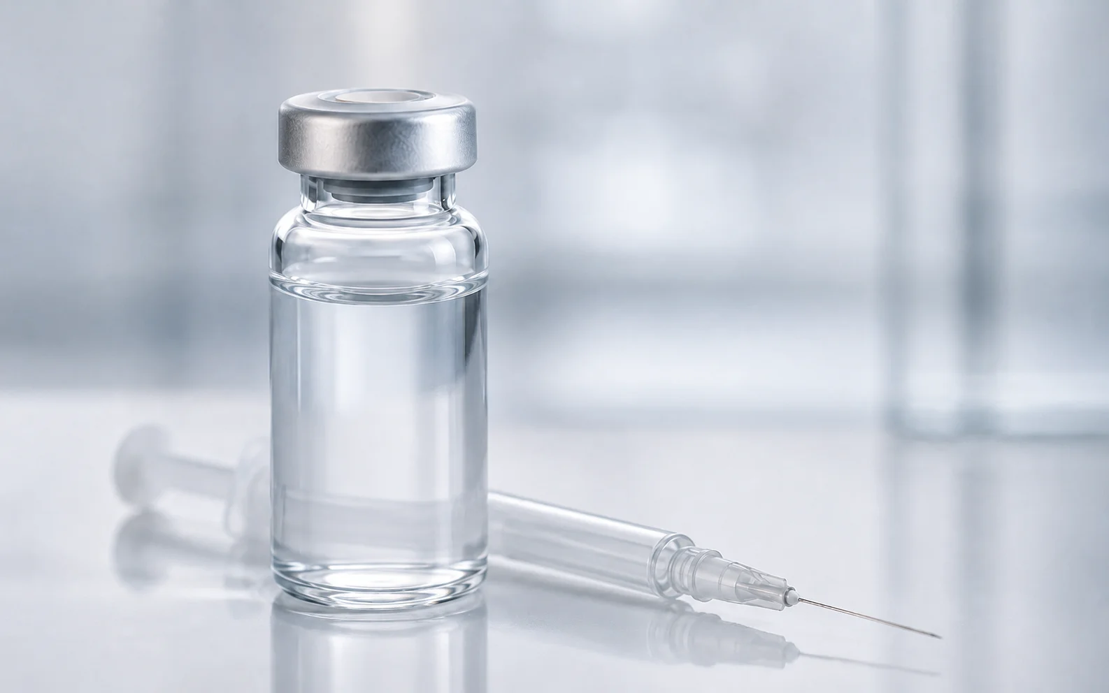 Compounded semaglutide vial and syringe